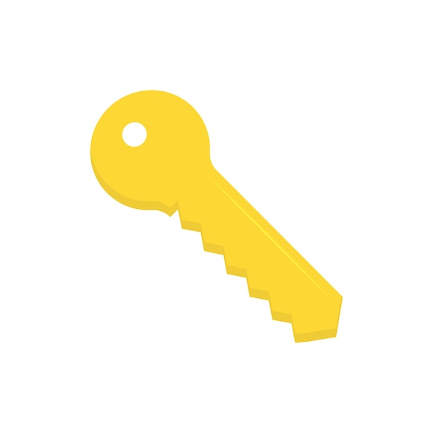 Ключ от двери на белом фоне в квартире