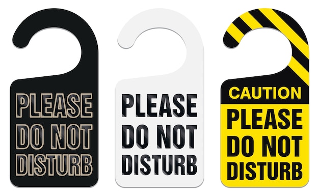 Vector door knob hanging with please do not disturb