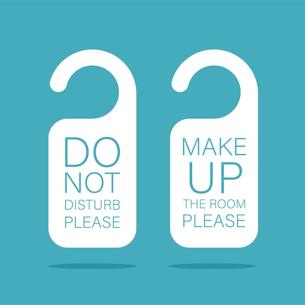 Door knob warning hangers set do not disturb and make up the room door signs template