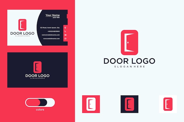 door logo design and business card