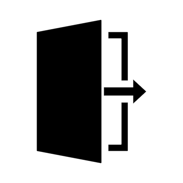 Vector door. open entrance door sign. enter with arrow symbol.