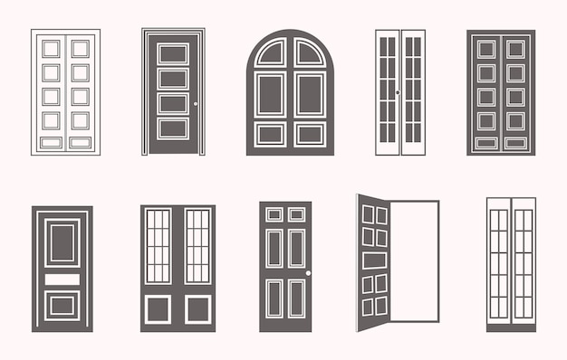 door silhouette door svg wooden door svg door icon door logo bedroom door svg door vector set
