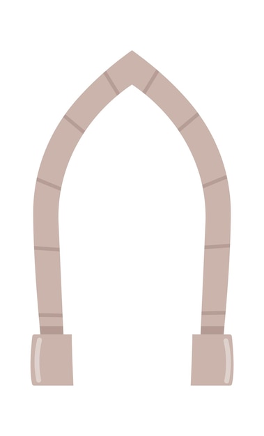 Door stone arch flat illustration