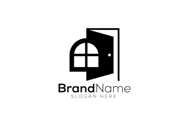 Vector door and window logo design template