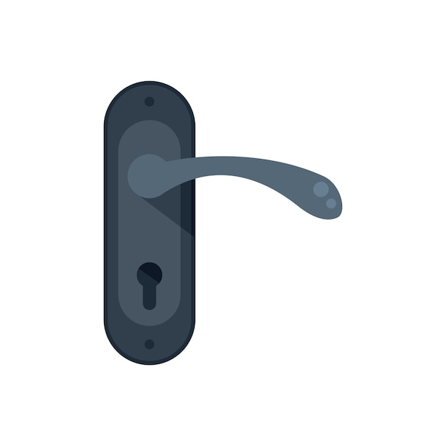 Doorknob icon flat vector Door handle Lock latch isolated