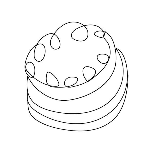 Doorlopende één lijn tekening Nationale koekendag Dessertconcept Eén lijn tekenen ontwerpvector