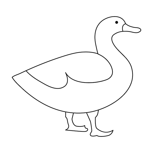 doorlopende enkele lijn tekening van eend water vogel vector kunst illustratie