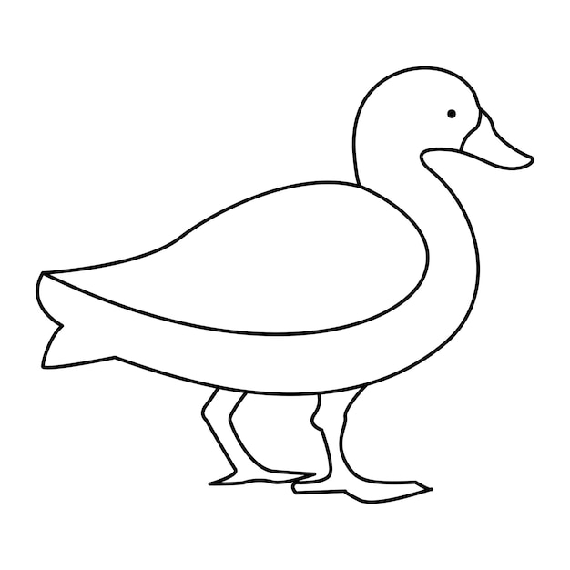 doorlopende enkele lijn tekening van eend water vogel vector kunst illustratie