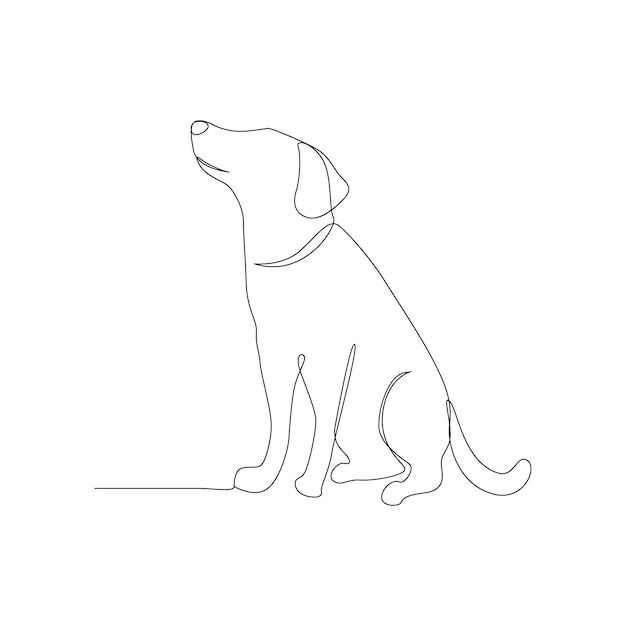 Doorlopende hond één lijntekening kunst vectorillustratie