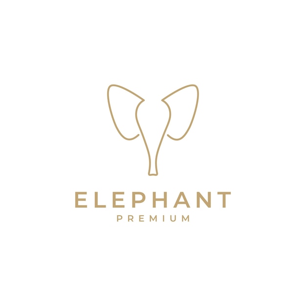 Doorlopende lijn hoofd olifant logo ontwerp vector grafisch symbool pictogram illustratie creatief idee