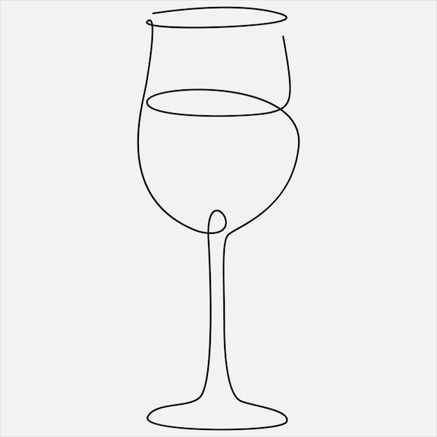 Doorlopende lijn met de hand tekenen vector illustratie glaskunst