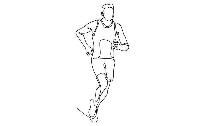 Doorlopende lijn van runner minimalistisch ontwerp sport