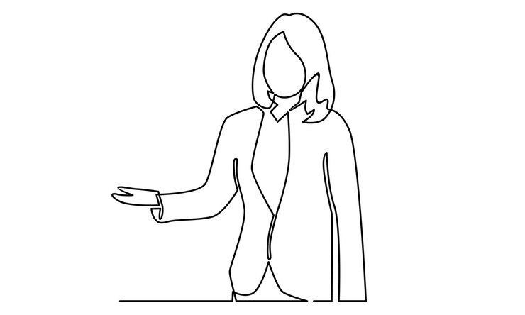 doorlopende lijn van zakenvrouw illustratie