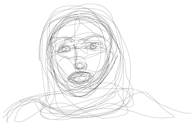 Doorlopende lijnkunst of One Line Drawing van een vrouw