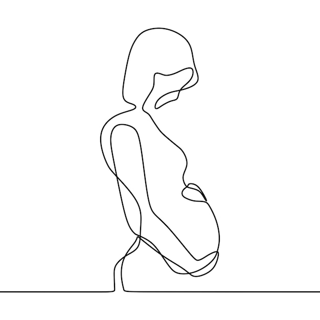 doorlopende lijntekening op iemand is zwanger