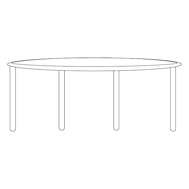 doorlopende lijntekening ronde tafel eenvoudige vectorillustratie