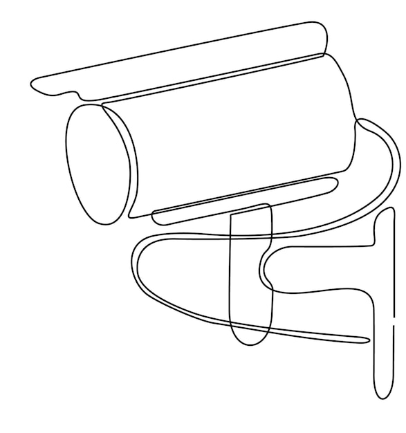 doorlopende lijntekening van cctv