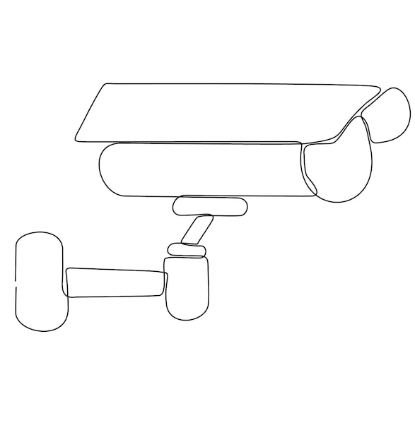 doorlopende lijntekening van cctv