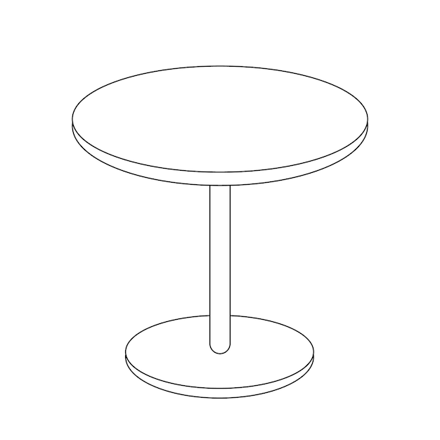 doorlopende lijntekening van eenvoudige ronde tafel