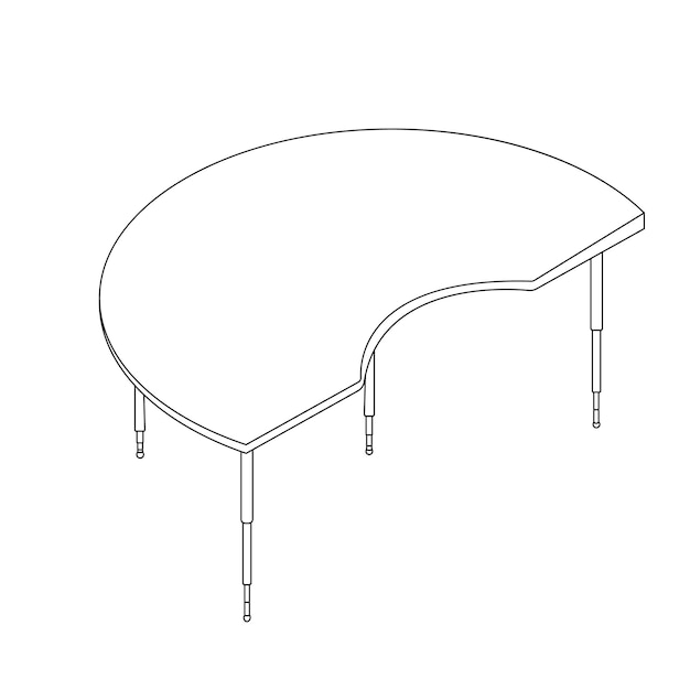 doorlopende lijntekening van eenvoudige ronde tafel