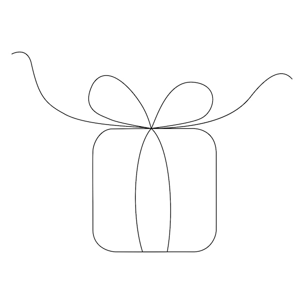 Doorlopende tekening van geschenkverpakking. Vector op een witte achtergrond.