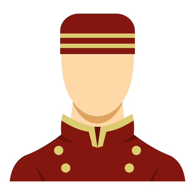 Doorman in red uniform icon Flat illustration of doorman vector icon for web design