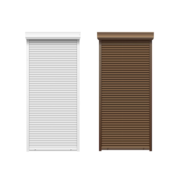 Doors with rolling shutters