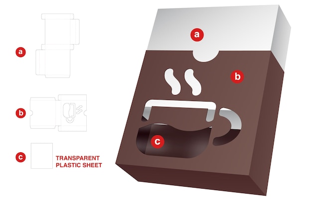 Doos gestanste sjabloon en 3d-mockup