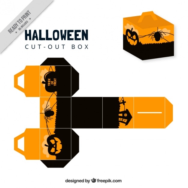 Vector doos halloween met pompoenen