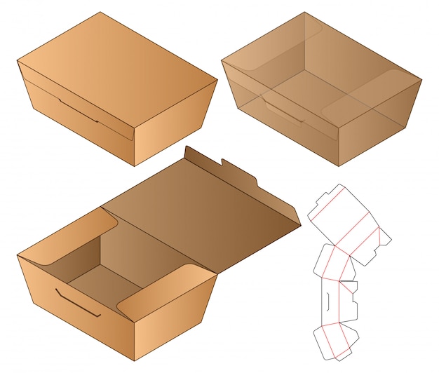 Doos verpakking gestanst sjabloonontwerp. 3D