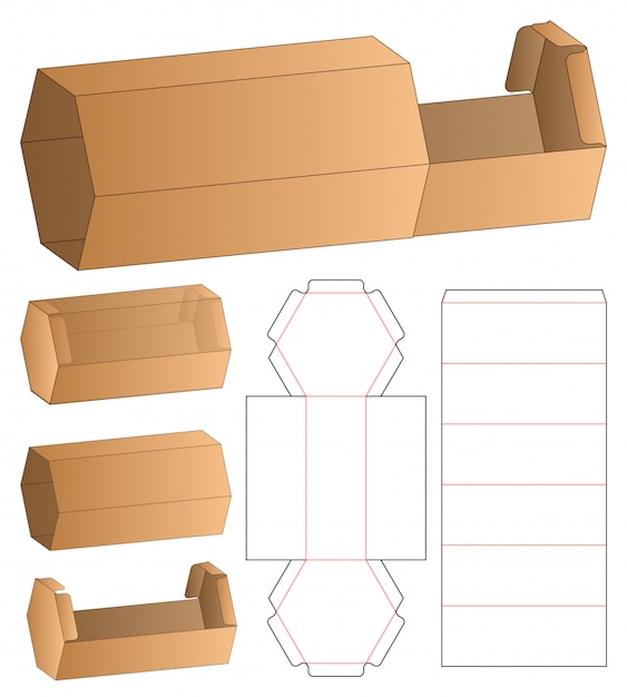 Doos verpakking gestanst sjabloonontwerp.