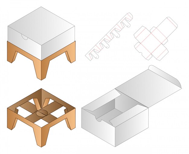 Doos verpakking gestanst sjabloonontwerp.