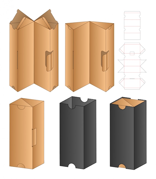 Vector doos verpakking gestanst sjabloonontwerp.