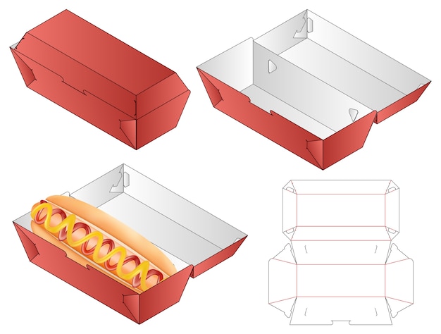 Doos verpakking gestanst sjabloonontwerp.