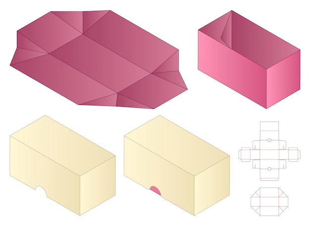 Doos verpakking gestanst sjabloonontwerp.