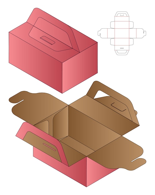 Doos verpakking gestanst sjabloonontwerp.