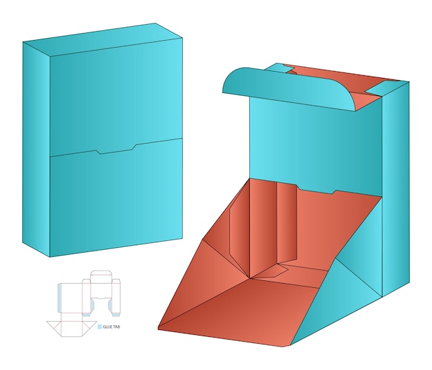 Doos verpakking gestanst sjabloonontwerp.