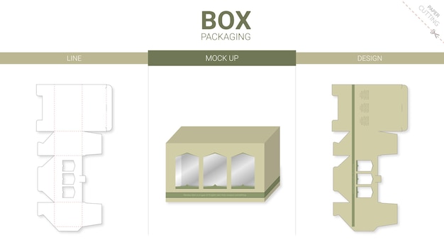 Doosverpakking en mockup gestanst sjabloon groen