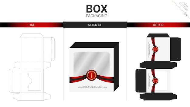 Doosverpakking en mockup gestanst sjabloon