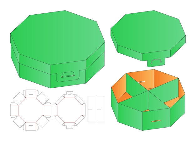 Doosverpakking gestanst matrijsontwerp. 3d mock-up