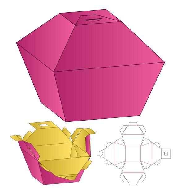 Doosverpakking gestanst matrijsontwerp. 3d mock-up