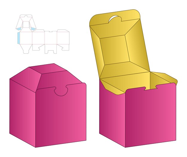 Doosverpakking gestanst matrijsontwerp. 3d mock-up