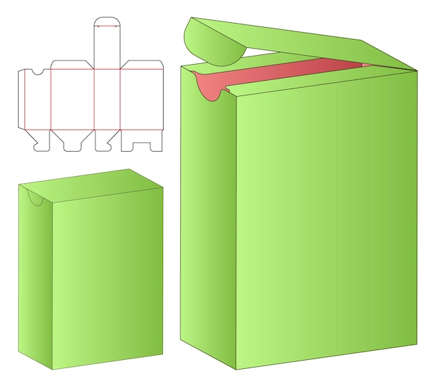 Doosverpakking gestanst sjabloonontwerp 3d mockup