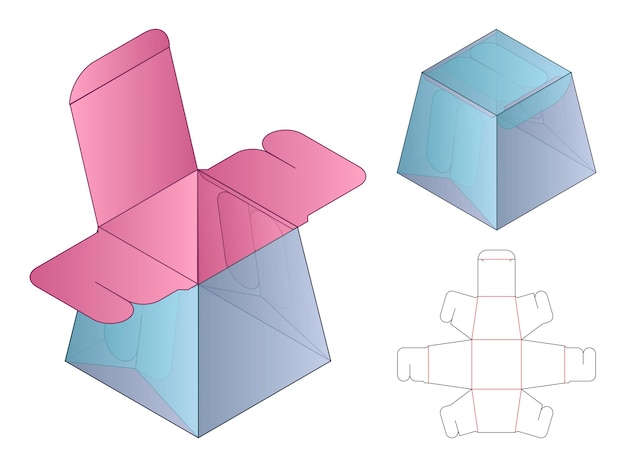 Doosverpakking gestanst sjabloonontwerp 3d mockup