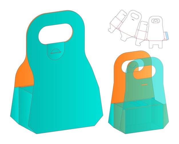 Doosverpakking gestanst sjabloonontwerp 3d mockup