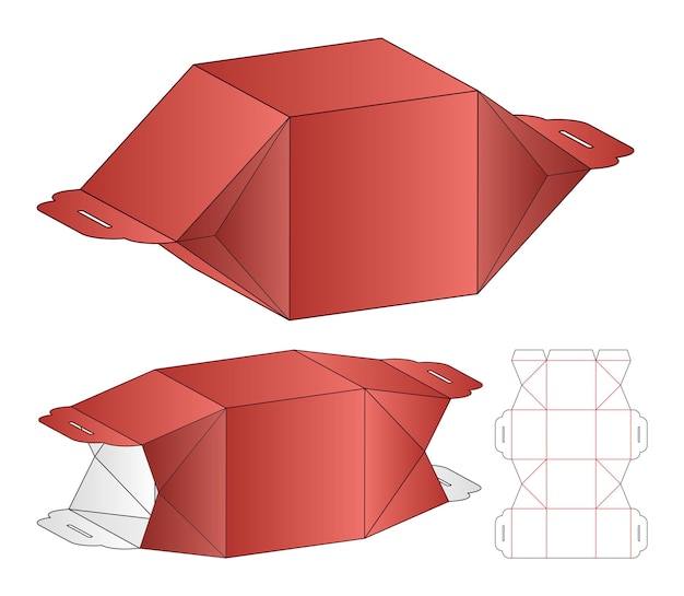 Doosverpakking gestanst sjabloonontwerp 3d mockup