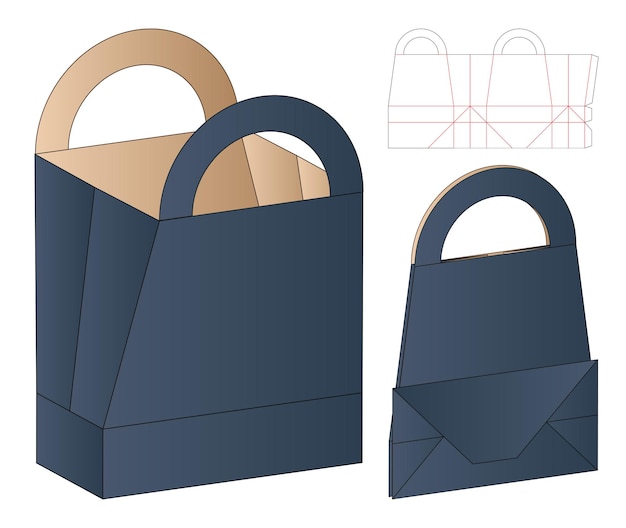 Doosverpakking gestanst sjabloonontwerp 3D-mockup