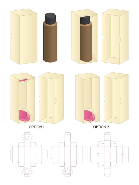 Doosverpakking gestanst sjabloonontwerp 3D-mockup