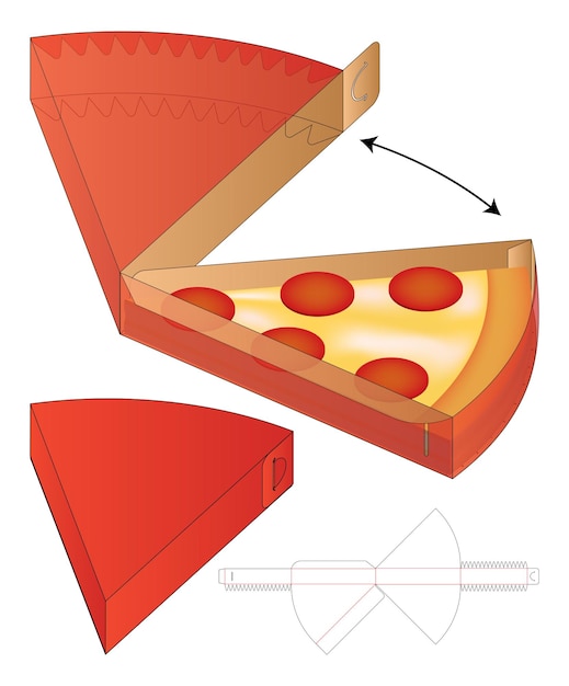 Vector doosverpakking gestanst sjabloonontwerp 3d-mockup