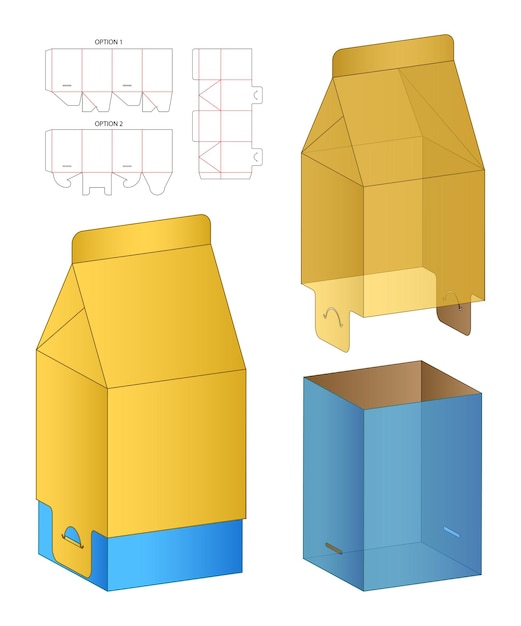 Doosverpakking gestanst sjabloonontwerp 3d mockup